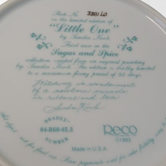 Sandra Kuck Collectors Plate - "Little One" - Sugar and Spice - Picture 2 of 3